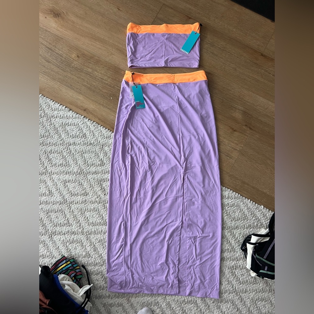 Women's Purple and Orange Swim Coverup Set